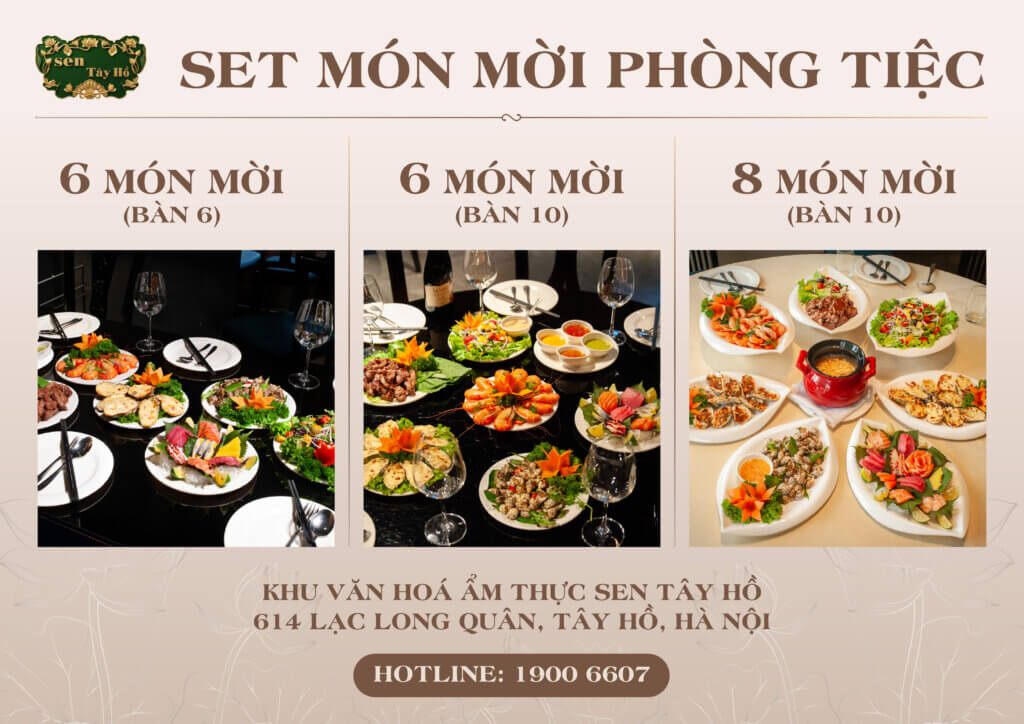 SET MÓN MỜI PHÒNG TIỆC - BUFFET SEN TÂY HỒ